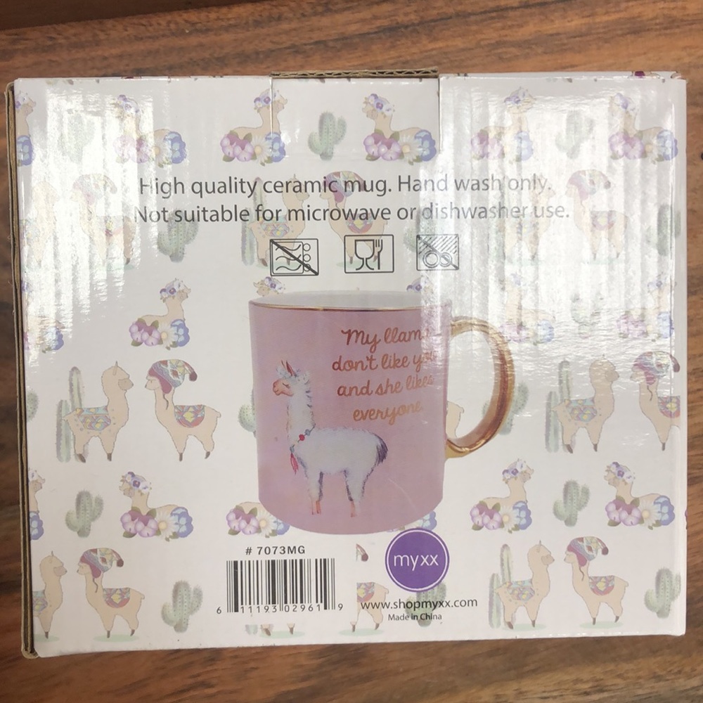 Mug Myxx Pink and Gold My Llama Don't Like You